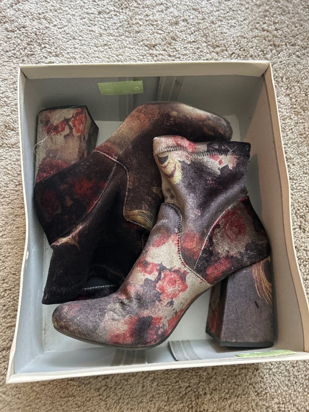Gorgeous faux velvet heeled boots